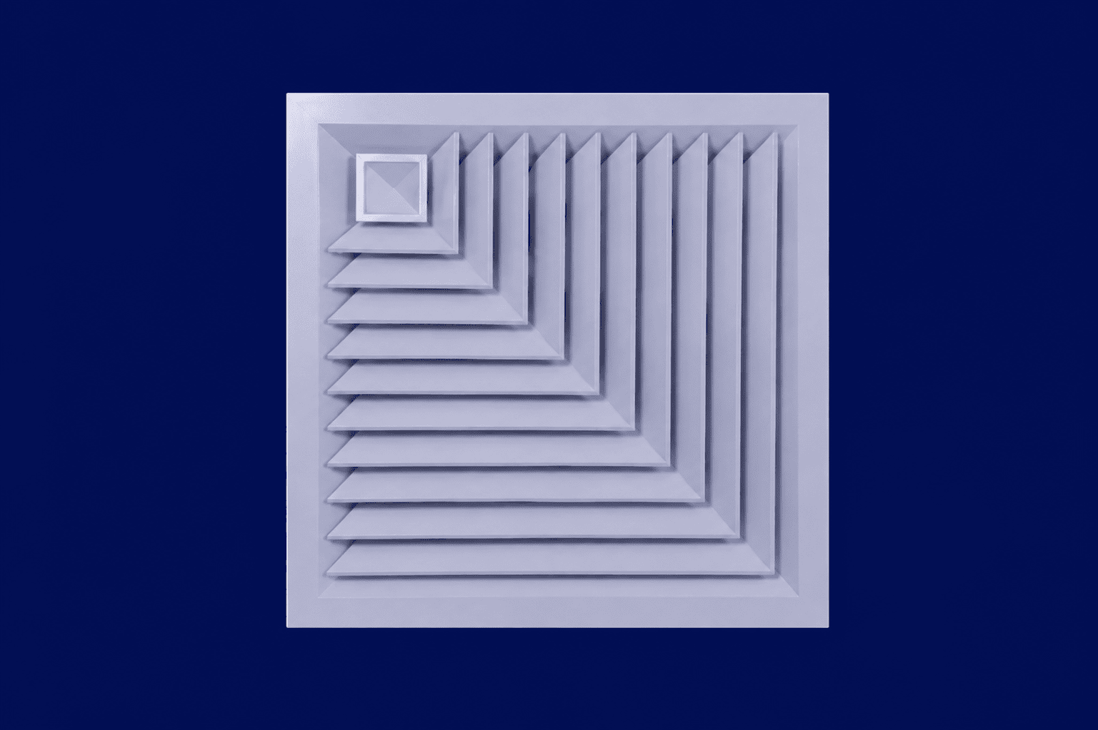 Square Ceiling Diffuser - Two Way Corner Throw